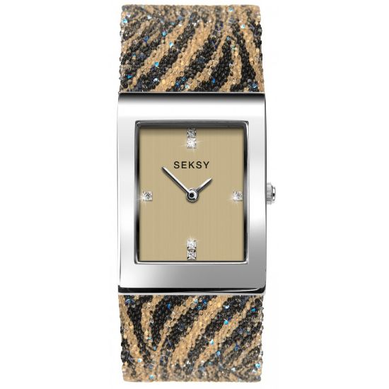 Снимка на Дамски часовник Seksy Rocks Tiger Print Swarovski Crystals - S-2852.37
