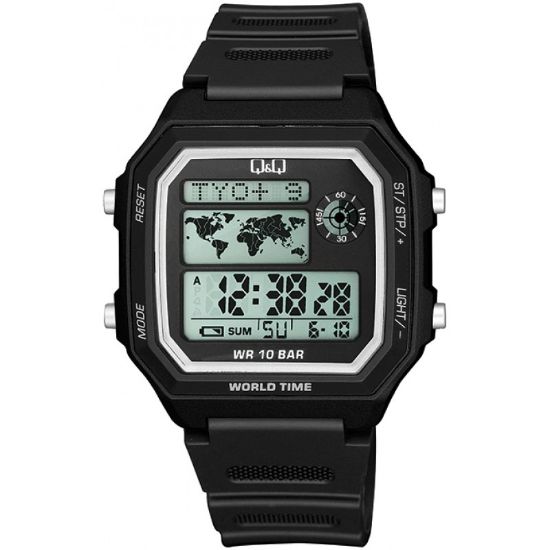 Снимка на Мъжки дигитален часовник Q&Q World Time - M196J001Y